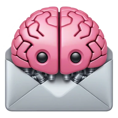 pink Robotic brain connected to email envelope sticker