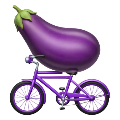 eggplant riding a bike sticker