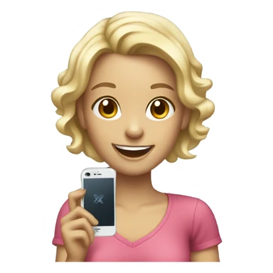 smiling girl with phone mirror sticker