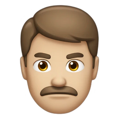 angry boss - brown hair sticker