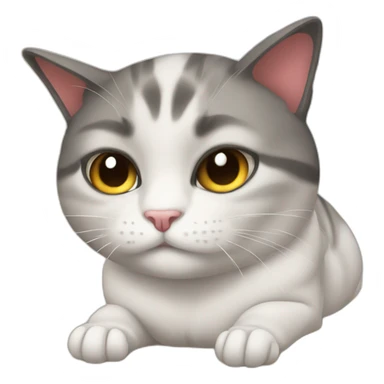 Gym Cat, doing plank exercise, with a serious face sticker