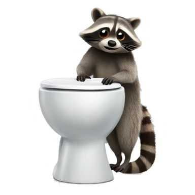 raccoon on a toilet sticker