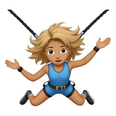 bungee jumping face only with hair flying sticker