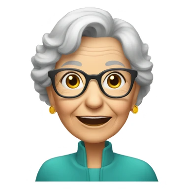 88 year old woman wearing glasses and hearing aids  sticker