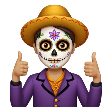 Pulgar arriba día de muertos sticker