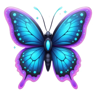 Bioluminescent nebulae abyssal galactical dark and neon-glowing nightly dusky starry sparkly butterfly sticker