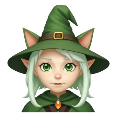 Goblin girl witch white hair, and cats ears 
 sticker