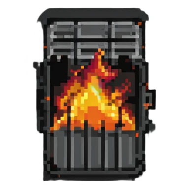 shipping container on fire sticker