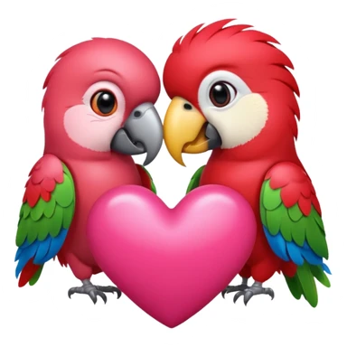 shiny heart kiss parrot sticker