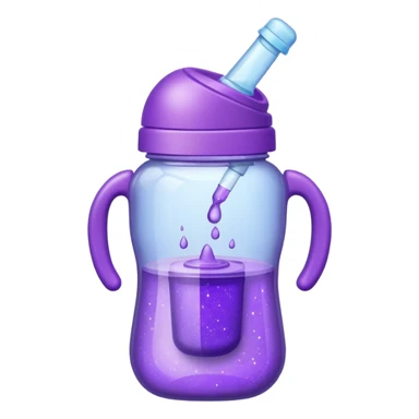 glitter purple and cian feeding bottle sticker