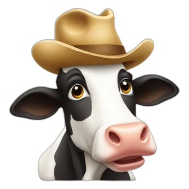 cow in a hat sticker