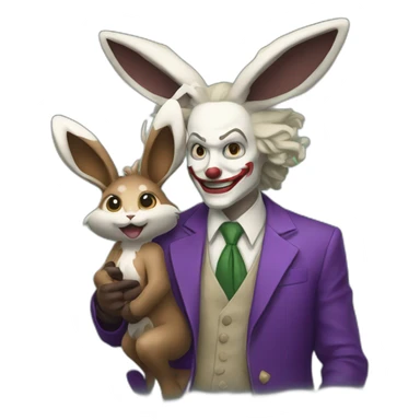 Joker with his caught lopunny sticker