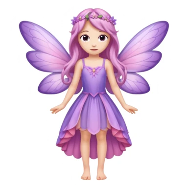 Lilac and pink fairy with wings but you can see her whole body and make her super pretty with long hair and long legs  sticker