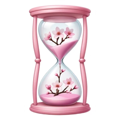 Pink pastel and white gradient Cherry Blossom hourglass sticker