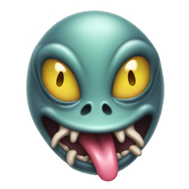 Alien sticking tongue out  sticker