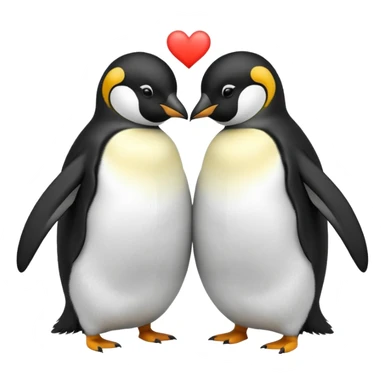 2 emperor penguins facing each other making a heart but no heart emoji sticker