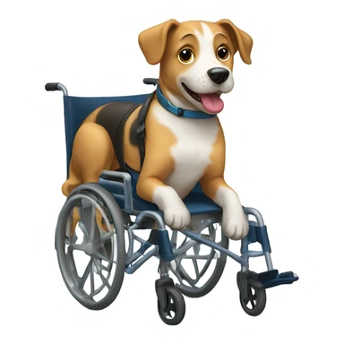 dog in a wheelchair  sticker