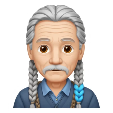 elves with braided hair old man sticker