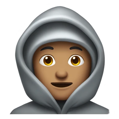 man in a hood covered with snow sticker