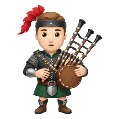 Warrior playing bagpipes chugging whiskey sticker
