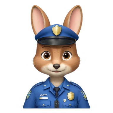 judy hopps with police suit from zootopia, pixar sticker