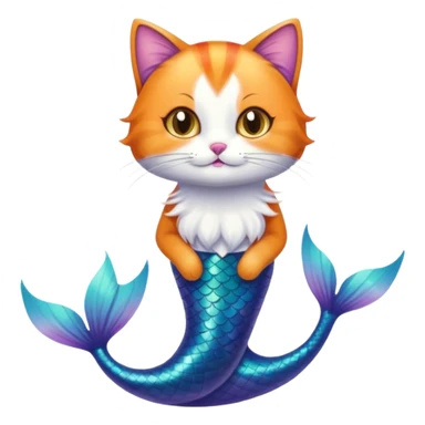 Calico cat with mermaid tail  sticker