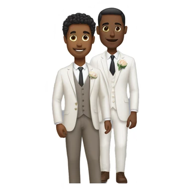 One tan skinned man and a brown skin man getting married sticker