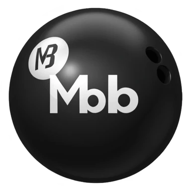 Black pull Ball with MB written on it sticker