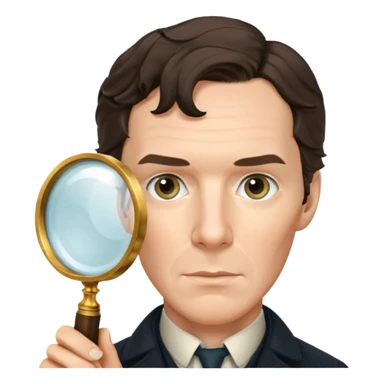 sherlock homes benedict cumberbatch with magnifing glass sticker