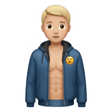 Jacket half-unzipped sticker