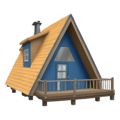 blue a-frame cabin sticker
