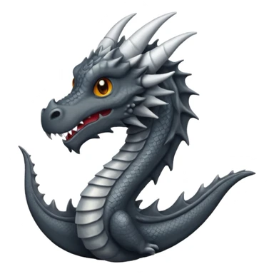 iOS style emoji, minimal dragon fang, dark fantasy object sticker