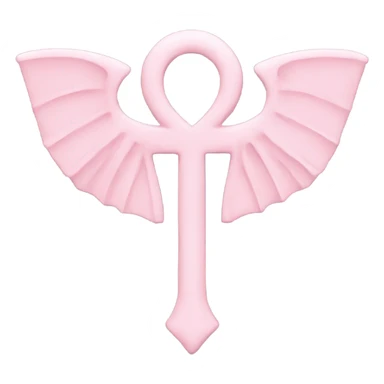Light pink ankh with bat wings  sticker
