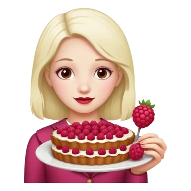 Raspberry torte human full body and legs girl with a raspberry barrette on her head sticker