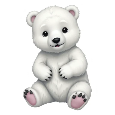 Full body polar bear cub sticker