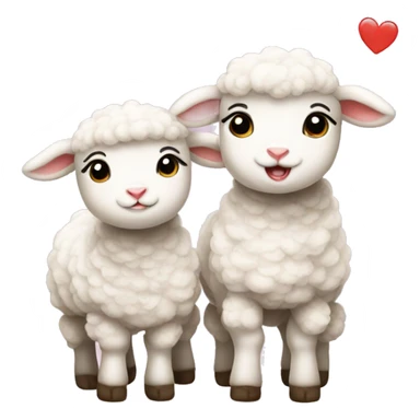 Little lambs in love   sticker