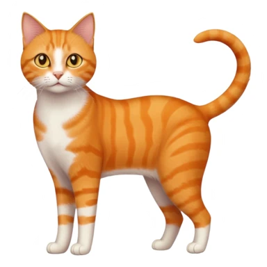 full body orange domestic shorthair slim cat with yellow/orange eyes  sticker
