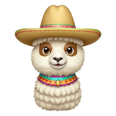 white alpaca wearing sombrero sticker