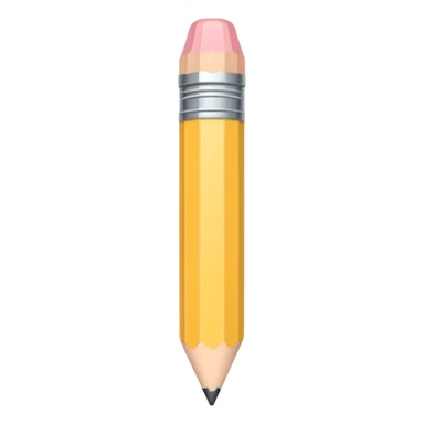 Pencil icon in chibi style, pastel colors sticker