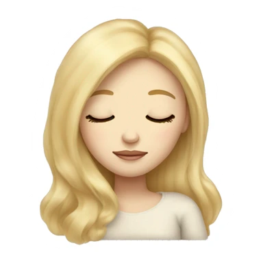 pretty light skinned blonde straight hair girl sleeping on a pillow with her closed eyes soft textures no background sticker
