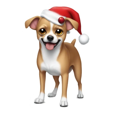 Jason from Friday the 13th wearing a Santa hat and holding a Chihuahua sticker