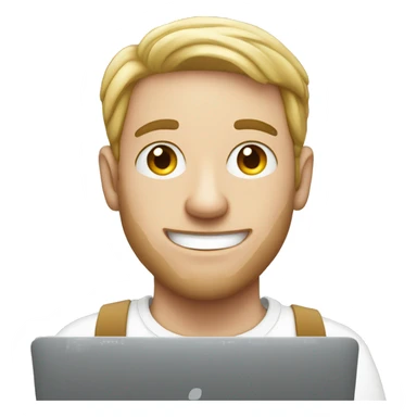 white man illustrator with macbook sticker