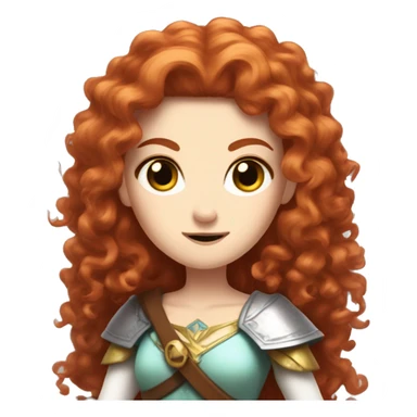a white girl with long red curly hair and freckles, cosplaying Princess Zelda posing and ready for a fight sticker