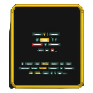 pixel art of a news website with a warning sign representing fake news sticker