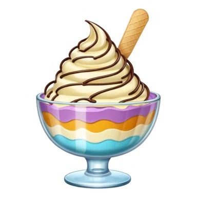 ice cream glass bowl sticker