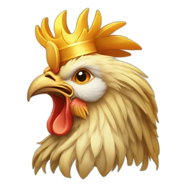 proud and howling golden phoenix rooster with a crown on its head sticker