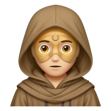 Jedi wearing hood emoji eyes covered sticker