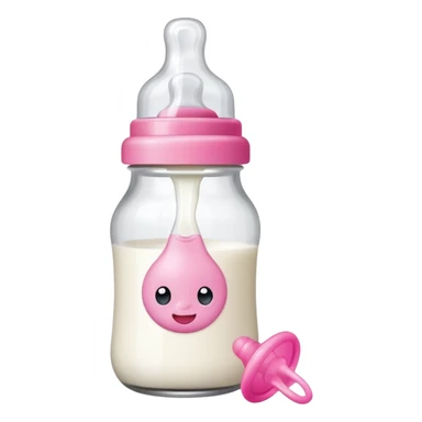baby Milk bottle beside pacifier sticker