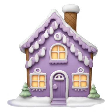 Cosy light purple gingerbread house  sticker