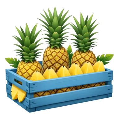 pineapples in a blue crate sticker